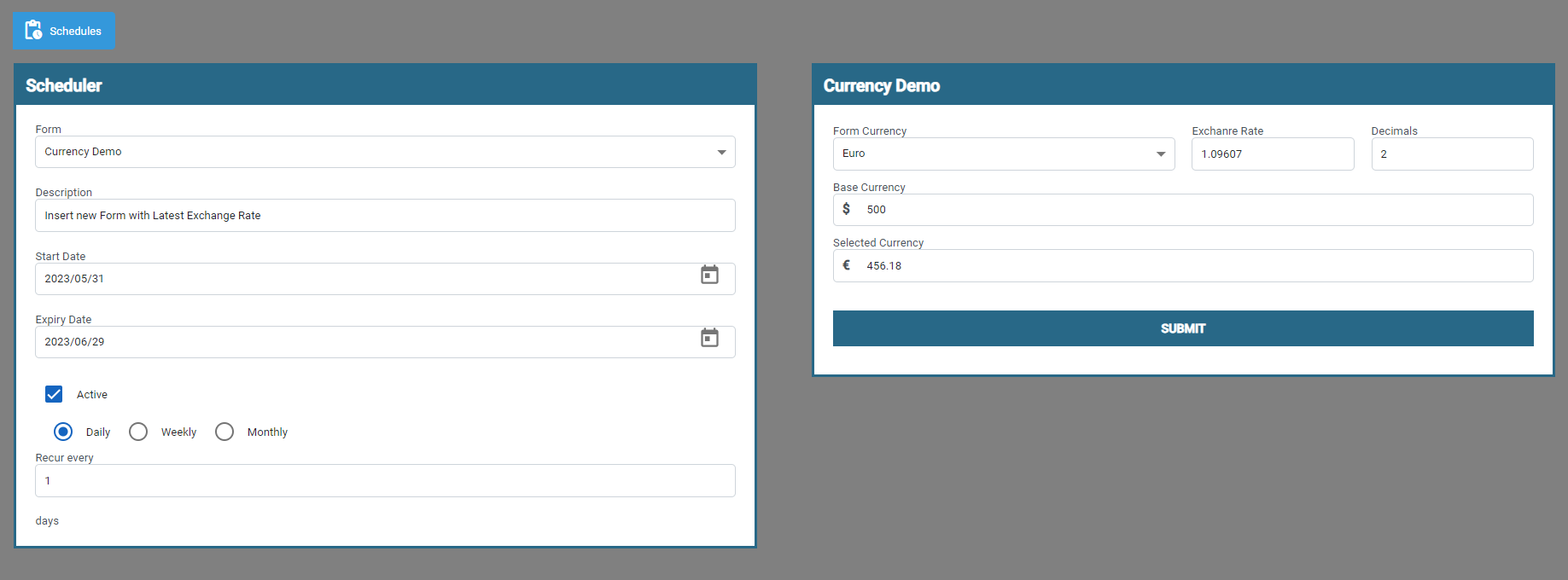 Travel Reports Filter